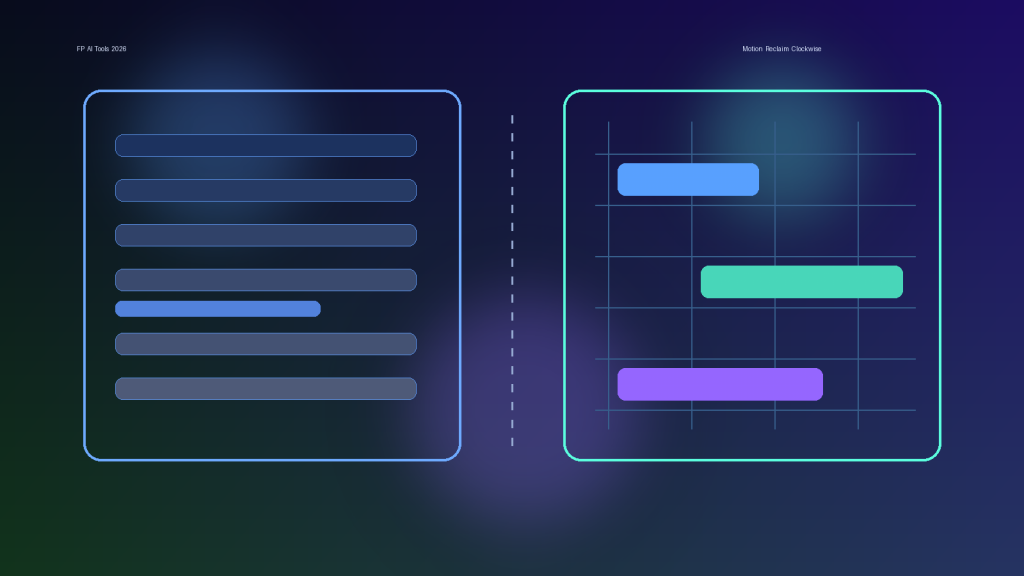 AI 日程安排助手怎么选:Motion vs Reclaim vs Clockwise,2026 谁更适合高频日程用户?