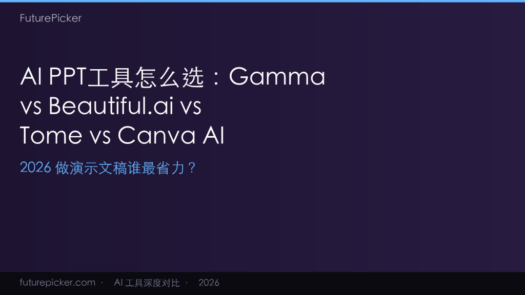 AI PPT 工具怎么选：Gamma vs Beautiful.ai vs Tome vs Canva AI，2026 做演示文稿谁最省力？