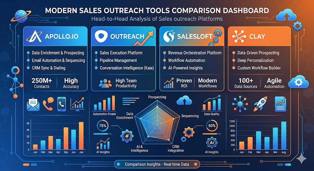 Apollo vs Outreach vs Salesloft vs Clay: Best AI Sales Outreach Tool in 2026