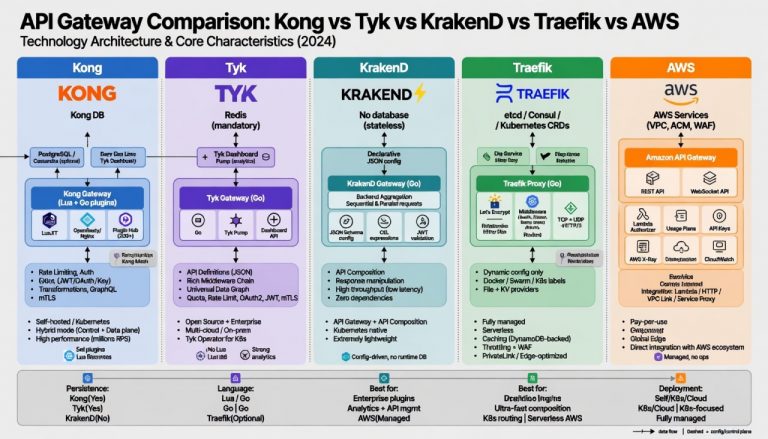 API Gateway Showdown 2026: Kong vs Tyk vs KrakenD vs Traefik vs AWS