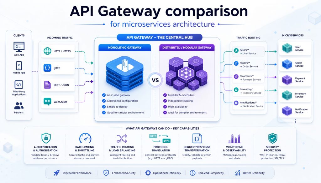 API Gateways for Microservices in 2026: Kong, Tyk, KrakenD, Traefik, and AWS Compared