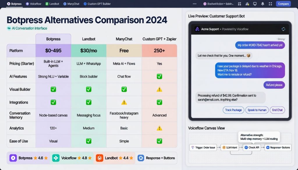 Botpress Alternatives: Top Chatbot Builders for 2026