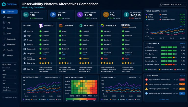 Best Datadog Alternatives in 2026: SigNoz vs Grafana Cloud vs New Relic vs Better Stack