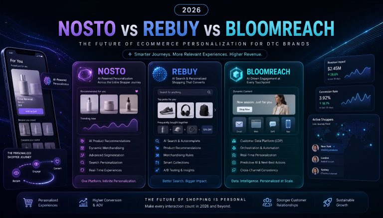 DTC Ecommerce Personalization Tools Compared: Nosto vs Rebuy vs Bloomreach vs Klevu vs Dynamic Yield