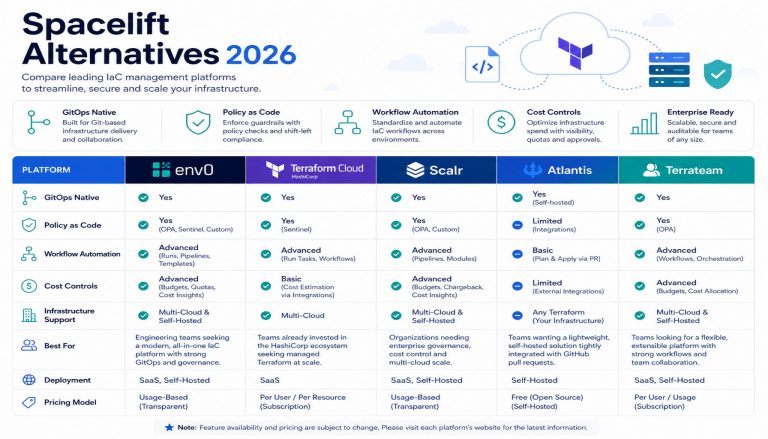 5 Best Spacelift Alternatives for IaC Management in 2026