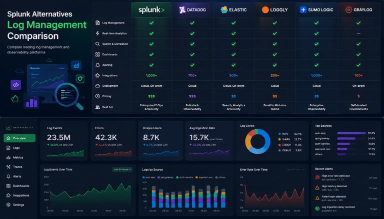 Best Splunk Alternatives in 2026: SigNoz, Elastic, Grafana Loki, Better Stack, Axiom Compared