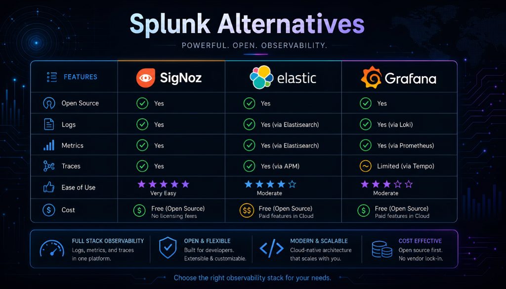 Best Splunk Alternatives for Log Management in 2026