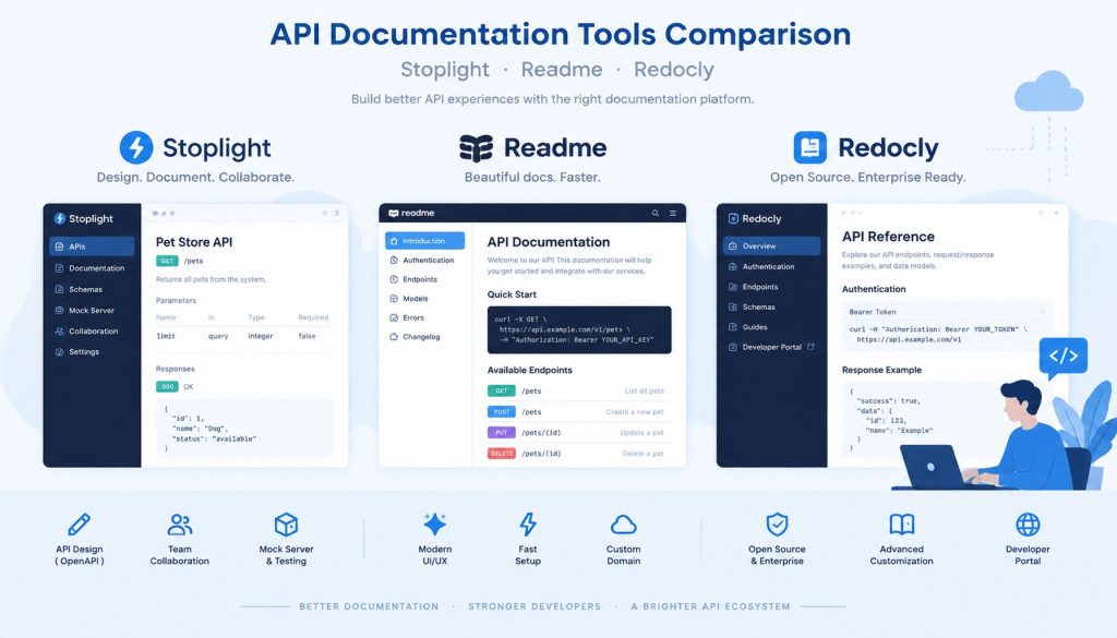 Stoplight vs Readme vs Redocly: Choosing the Right API Documentation Tool in 2026